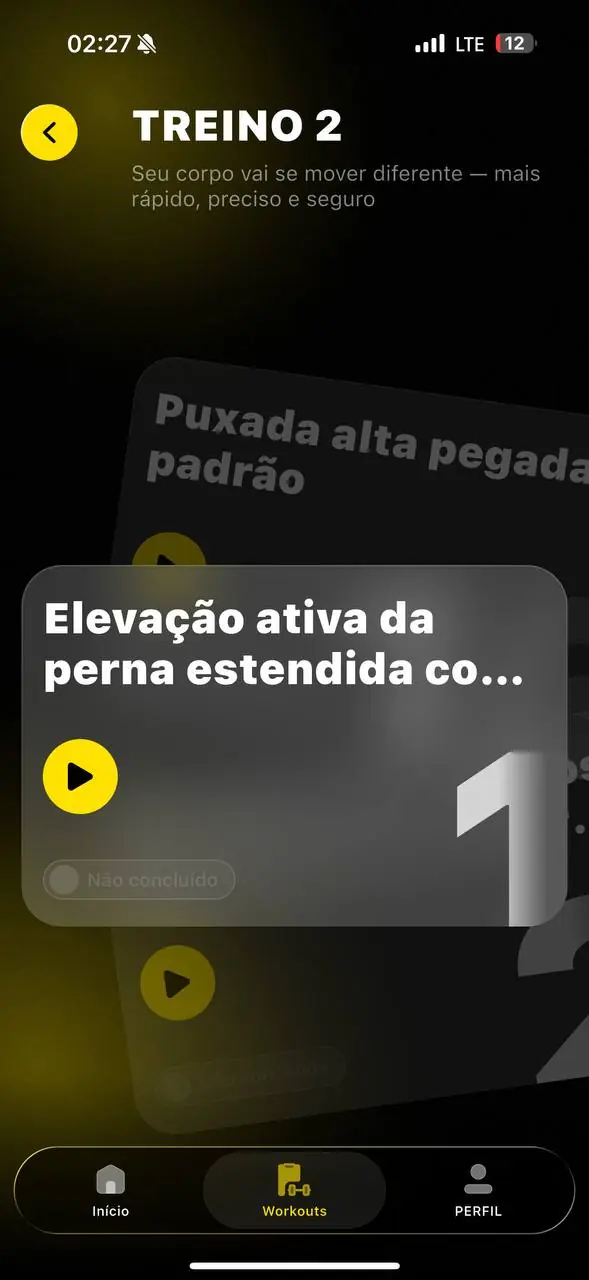 Cartão do exercício com vídeo