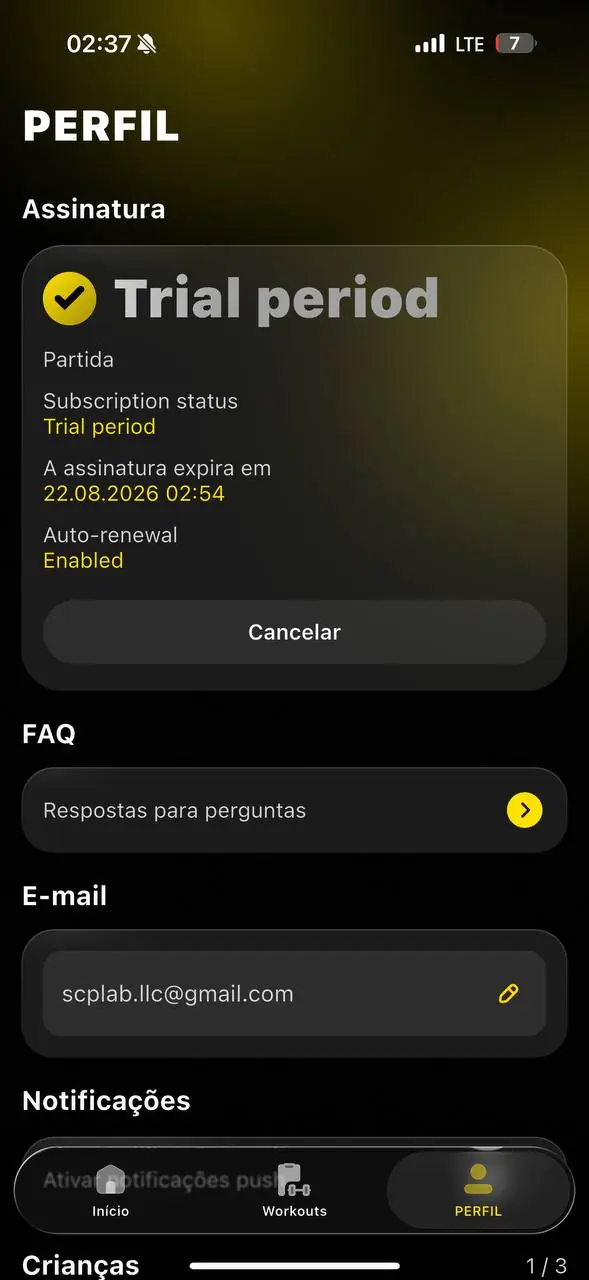 Assinatura: teste grátis, cancela quando quiser